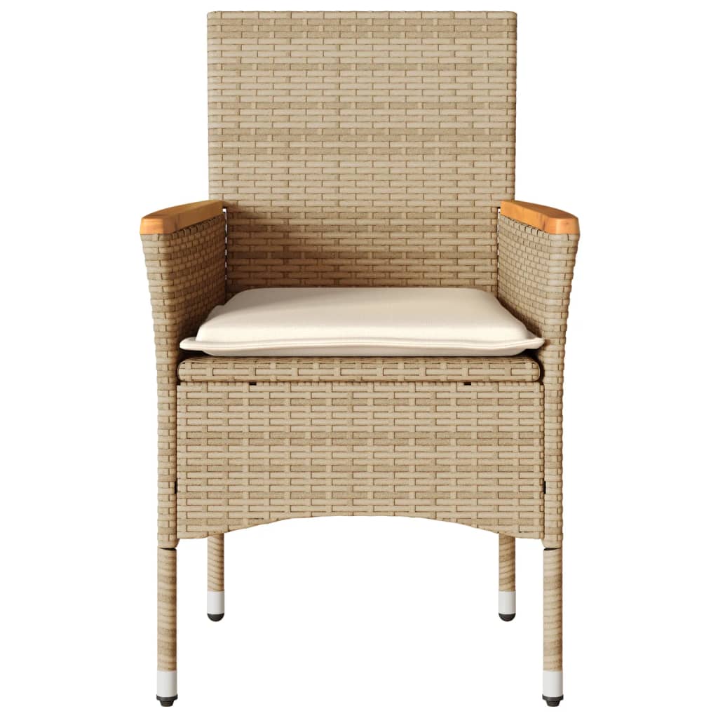 vidaXL Garden Chairs 2 pcs with Cushions Poly Rattan Black