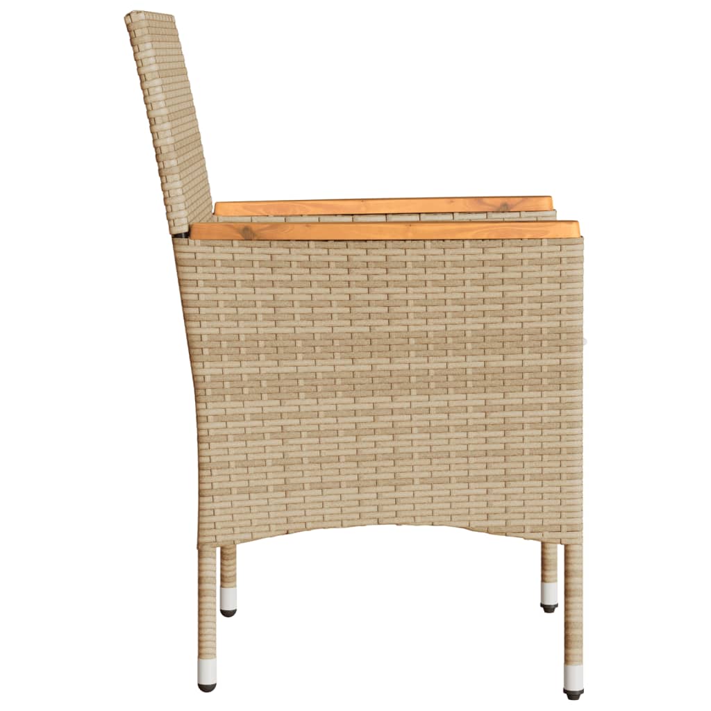 vidaXL Garden Chairs 2 pcs with Cushions Poly Rattan Black