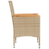 vidaXL Garden Chairs 2 pcs with Cushions Poly Rattan Black