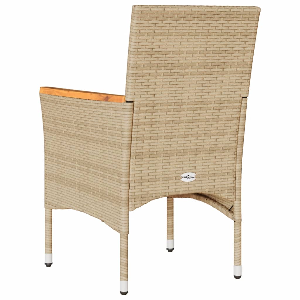 vidaXL Garden Chairs 2 pcs with Cushions Poly Rattan Black