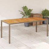 vidaXL Tuintafel met acaciahouten blad 190x90x75 cm poly rattan zwart