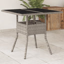 vidaXL Tuintafel met acaciahouten blad 80x80x75 cm poly rattan zwart