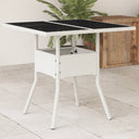 vidaXL Tuintafel met acaciahouten blad 80x80x75 cm poly rattan zwart