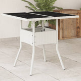 vidaXL Tuintafel met acaciahouten blad 80x80x75 cm poly rattan zwart