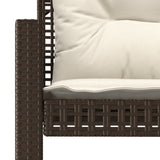 vidaXL 4-delige Loungeset met kussens poly rattan en glas zwart