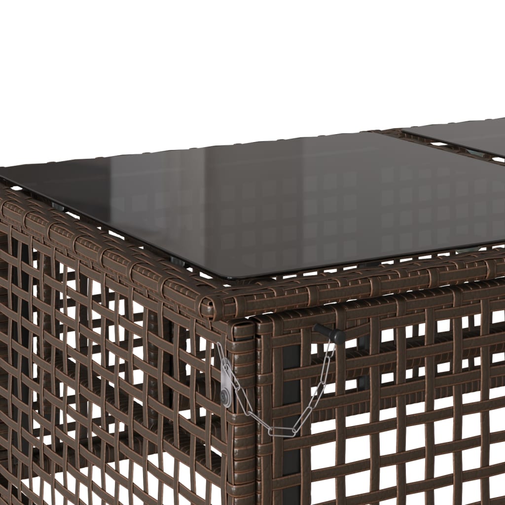 vidaXL 4-delige Loungeset met kussens poly rattan en glas zwart