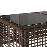 vidaXL 4-delige Loungeset met kussens poly rattan en glas zwart