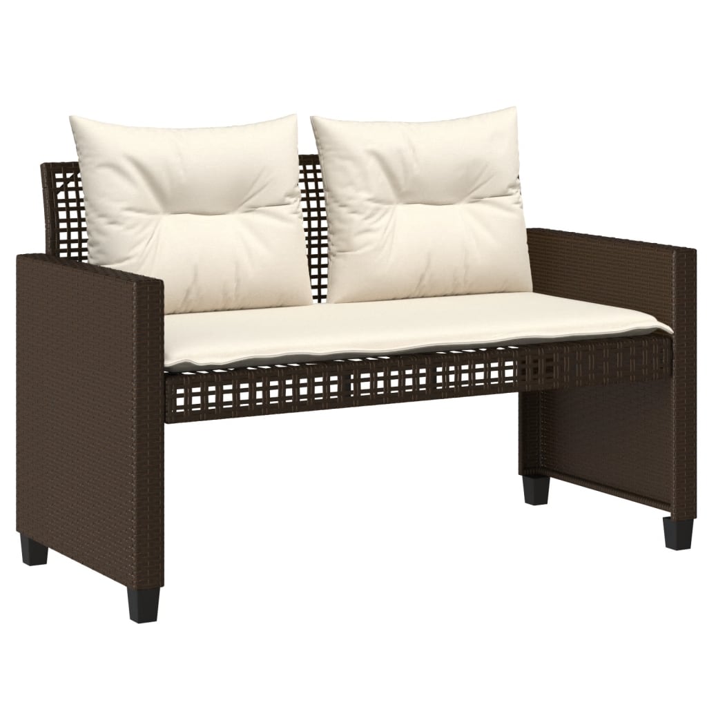 vidaXL 4-delige Loungeset met kussens poly rattan en glas zwart