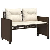 vidaXL 4-delige Loungeset met kussens poly rattan en glas zwart