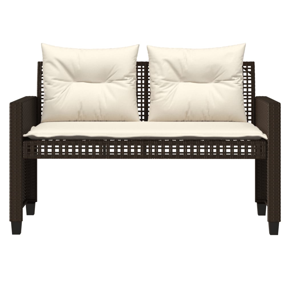 vidaXL 4-delige Loungeset met kussens poly rattan en glas zwart