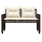 vidaXL 4-delige Loungeset met kussens poly rattan en glas zwart