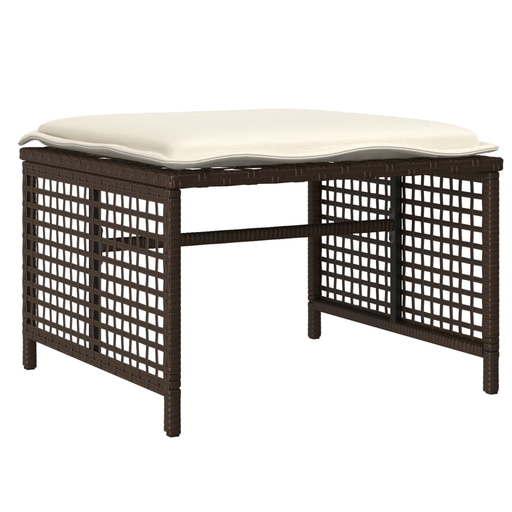 vidaXL 4-delige Loungeset met kussens poly rattan en glas zwart