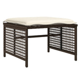 vidaXL 4-delige Loungeset met kussens poly rattan en glas zwart