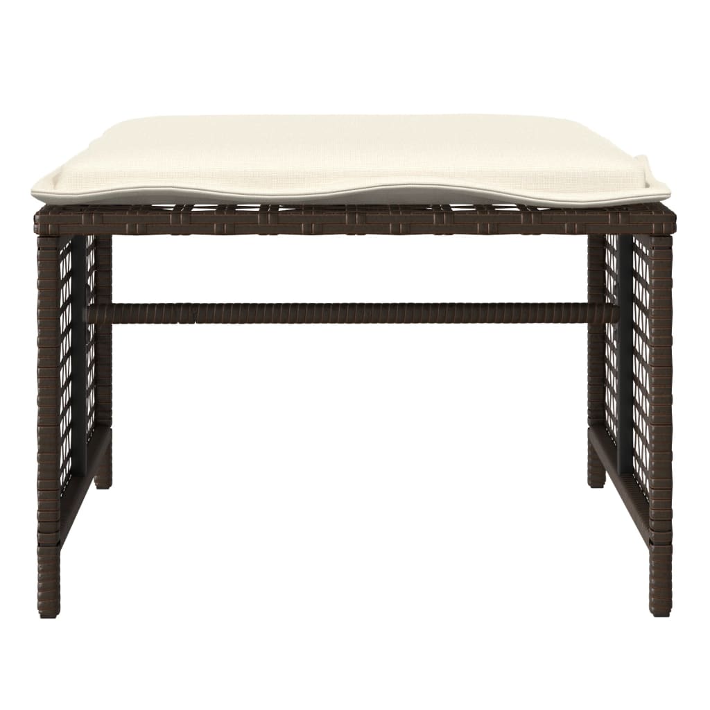 vidaXL 4-delige Loungeset met kussens poly rattan en glas zwart