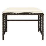 vidaXL 4-delige Loungeset met kussens poly rattan en glas zwart