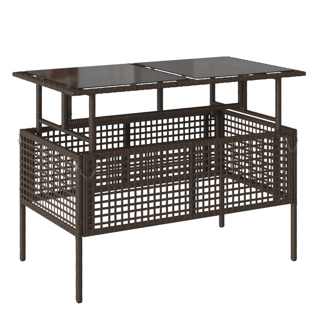 vidaXL 4-delige Loungeset met kussens poly rattan en glas zwart