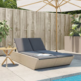 vidaXL 2-Seater Sun Lounger with Cushions Poly Rattan Black