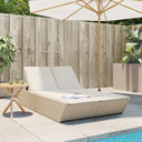 vidaXL 2-Seater Sun Lounger with Cushions Poly Rattan Black