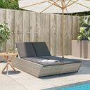 vidaXL 2-Seater Sun Lounger with Cushions Poly Rattan Black