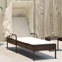 vidaXL Ligbed met luifel poly rattan zwart