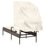 vidaXL Ligbed met luifel poly rattan zwart