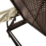 vidaXL Ligbed met luifel poly rattan zwart