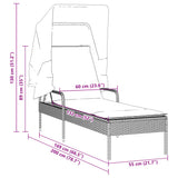 vidaXL Ligbed met luifel poly rattan zwart