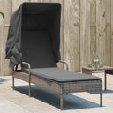 vidaXL Ligbed met luifel poly rattan zwart