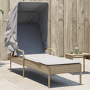 vidaXL Ligbed met luifel poly rattan zwart