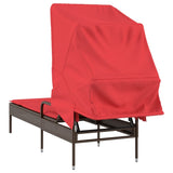 vidaXL Ligstoel met luifel bruin poly rattan