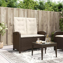 vidaXL Adjustable Garden Sofa with Cushions Poly Rattan Black