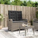 vidaXL Adjustable Garden Sofa with Cushions Poly Rattan Black