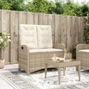 vidaXL Adjustable Garden Sofa with Cushions Poly Rattan Black