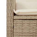 vidaXL Adjustable Garden Sofa with Cushions Poly Rattan Black