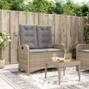 vidaXL Adjustable Garden Sofa with Cushions Poly Rattan Black