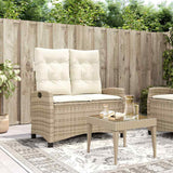 vidaXL Adjustable Garden Sofa with Cushions Poly Rattan Black