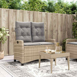 vidaXL Adjustable Garden Sofa with Cushions Poly Rattan Black