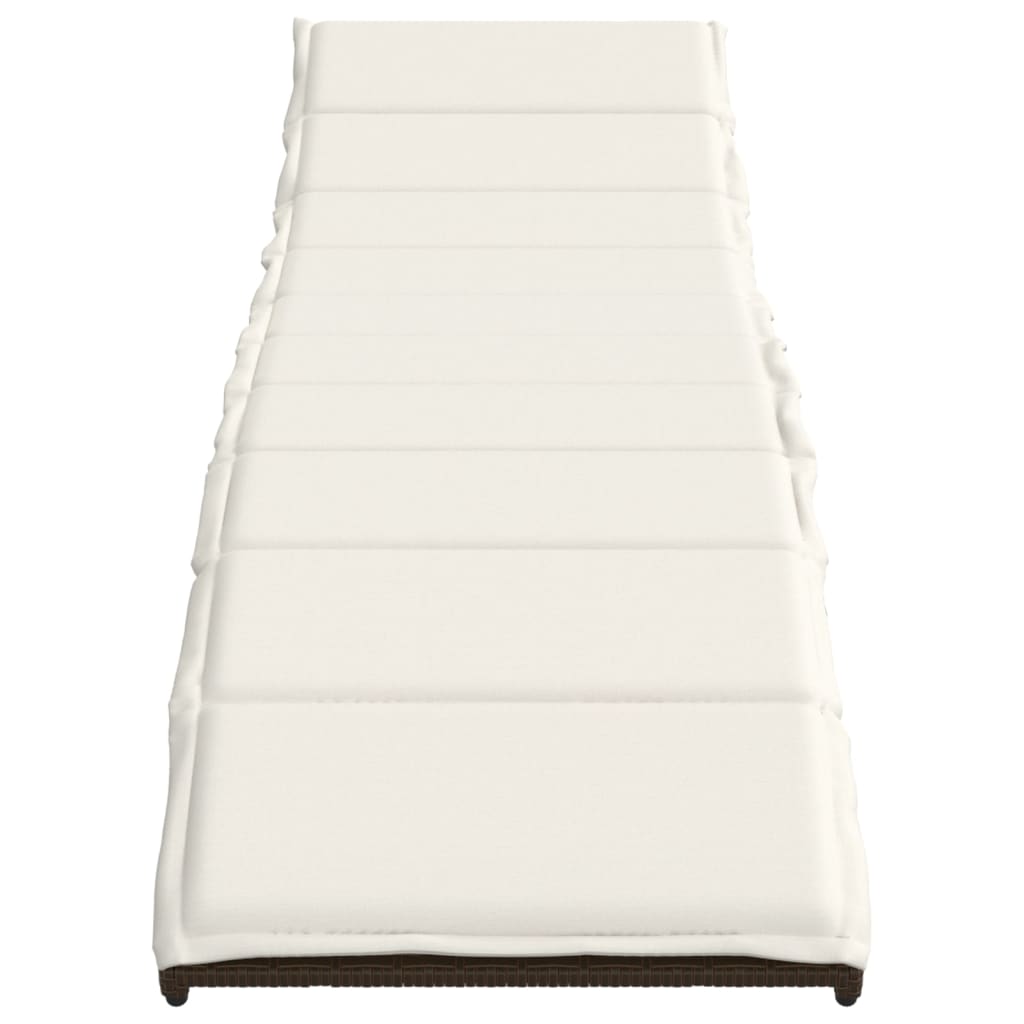 vidaXL Ligbed met kussen 55x199x50 cm poly rattan zwart