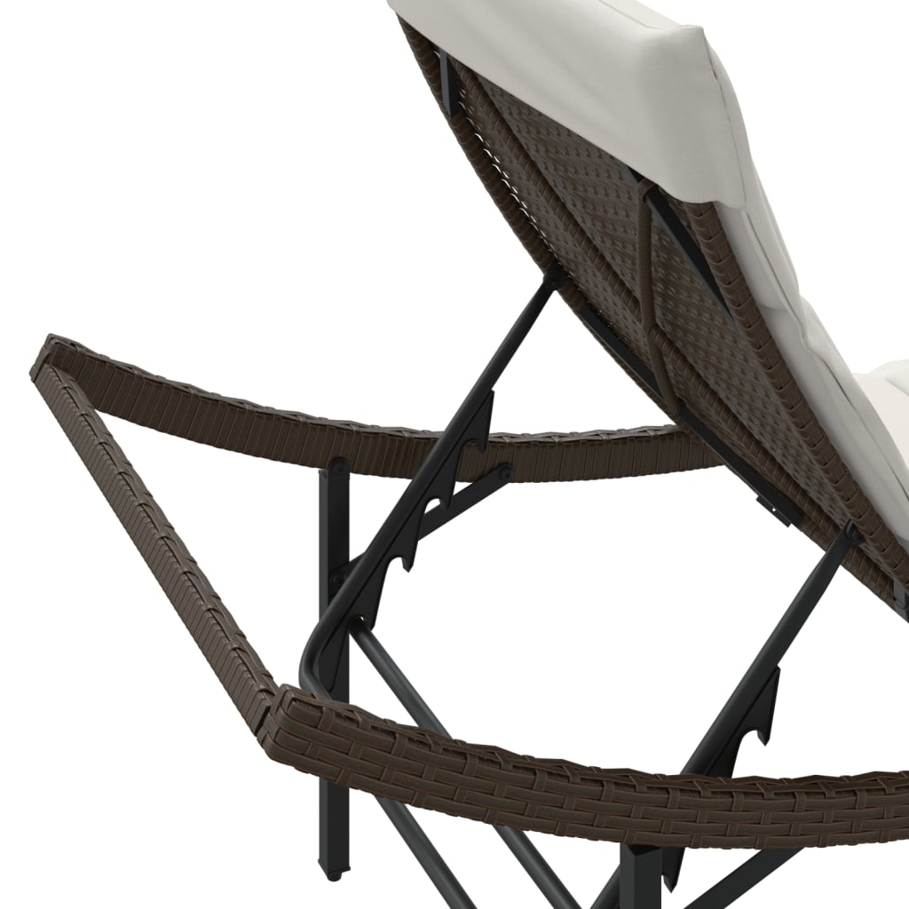 vidaXL Ligbed met kussen 55x199x50 cm poly rattan zwart