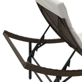 vidaXL Ligbed met kussen 55x199x50 cm poly rattan zwart