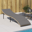 vidaXL Ligbed met kussen 55x199x50 cm poly rattan zwart