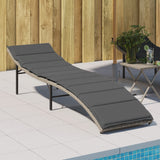 vidaXL Ligbed met kussen 55x199x50 cm poly rattan zwart