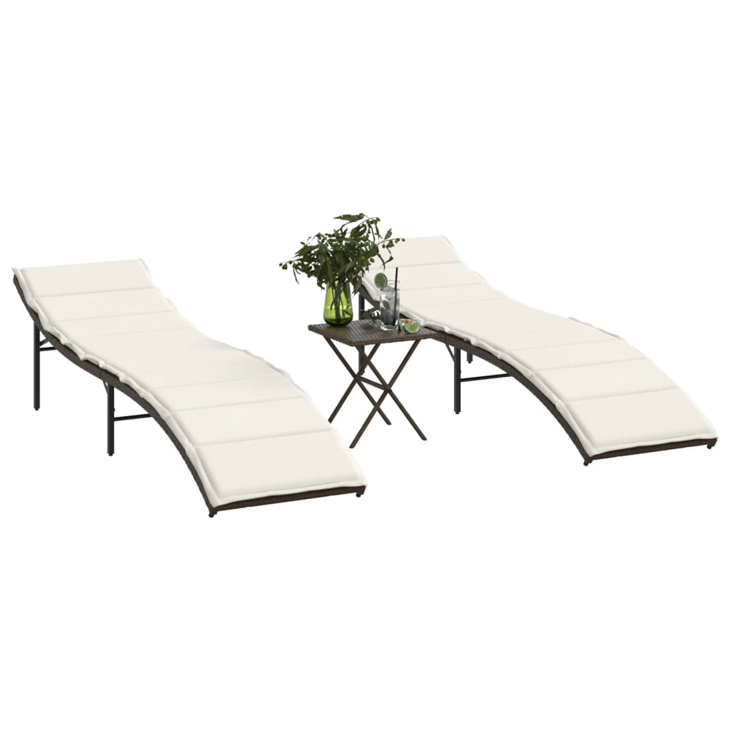 vidaXL Ligbed met kussen 55x199x50 cm poly rattan zwart