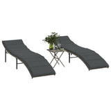 vidaXL Ligbed met kussen 55x199x50 cm poly rattan zwart