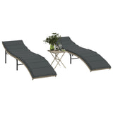 vidaXL Ligbed met kussen 55x199x50 cm poly rattan zwart