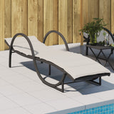 vidaXL Sun Lounger with Cushion 60x199x42 cm Poly Rattan Black