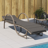 vidaXL Sun Lounger with Cushion 60x199x42 cm Poly Rattan Black