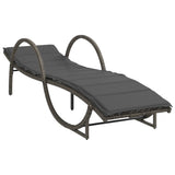 vidaXL Sun Lounger with Cushion 60x199x42 cm Poly Rattan Black