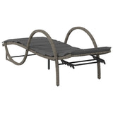 vidaXL Sun Lounger with Cushion 60x199x42 cm Poly Rattan Black