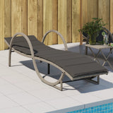 vidaXL Sun Lounger with Cushion 60x199x42 cm Poly Rattan Black